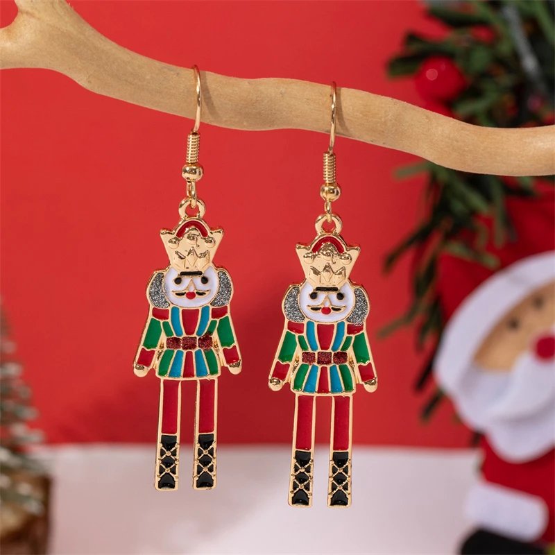 Fleepmart New Trendy Exquisite Christmas Light Bulb Drop Earrings for Women Simple Rhinestone Bowknot Earrings Xmas Party Jewelry Gifts