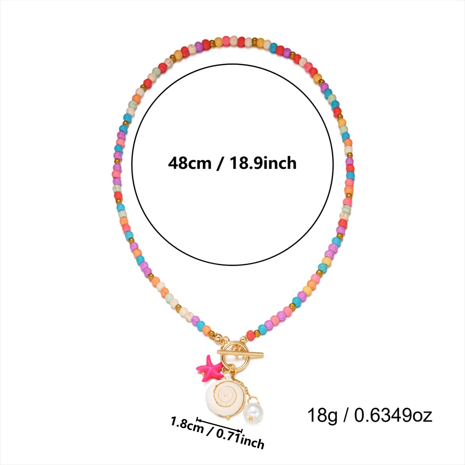 Fleepmart Bohemian Colorful Beaded Starfish OT Buckle Pendant Necklace for Women Imitation Pearl Conch Necklace Summer Party Jewelry Fleepmart Bohemian Colorful Beaded Starfish OT Buckle Pendant Necklace for Women Imitation Pearl Conch Necklace Summer Party Jewelry